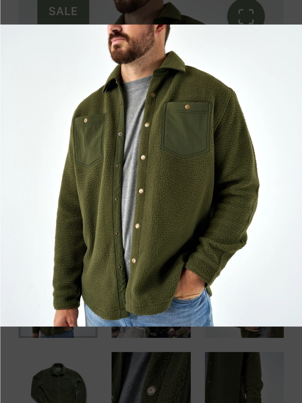Burlebo brand new Men's Olive Green Fleece Jacket